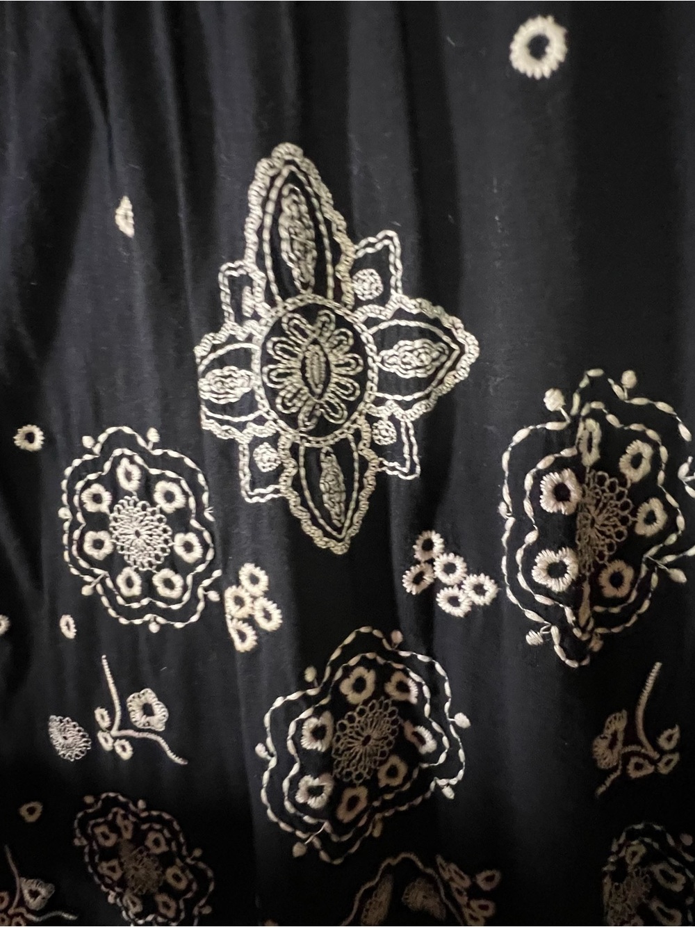Johnny Was Black Embroidered Knit Dress size L - Picture 6 of 6